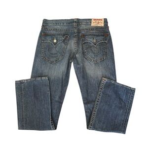 True Religion Men’s 38 Washed Blue Straight-Leg Jeans Big & Tall